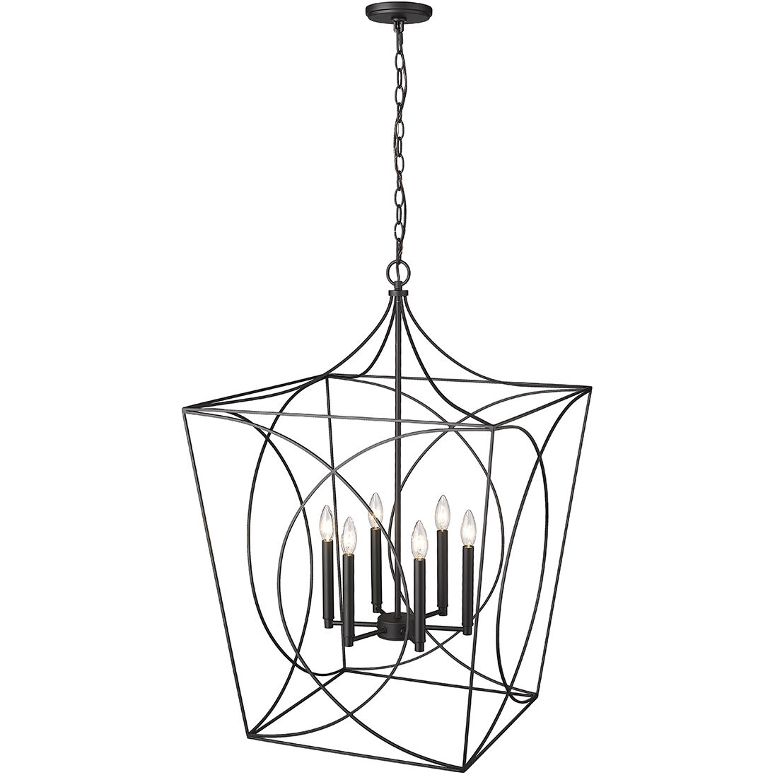 Tracy 6 Light 24 inch Matte Black Pendant Ceiling Light